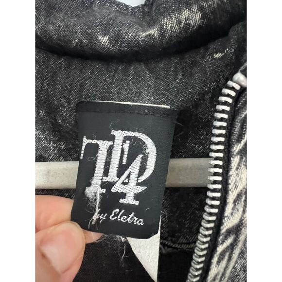 Vintage 80s TD4 by Electra Acid Wash Full Zip Midi Dress with Ruffle back Small - Picture 6 of 11